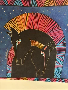 Wild Horse of Fire Laurel Burch große Canvas Schultertasche Tasche Reise NEU mit Fehler - Bild 1 von 22