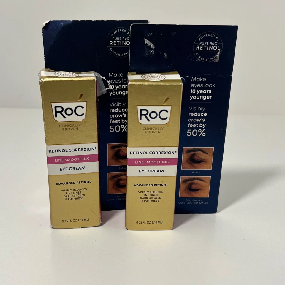 2x RoC Retinol Correxion Line Smoothing Anti-Aging Eye Cream, 15ml/0.25oz each - Image 1 of 2