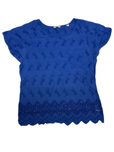 Jack Wills Women’s Blue Floral T-Shirt Size UK 12 - Picture 1 of 11