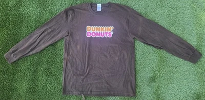 Camiseta Oficial Dunkin' Donuts Empleado Trabajo Manga Larga Marrón Mujeres Hombres XL Foto 1 de 4