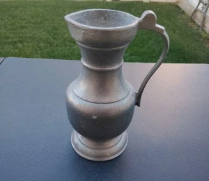 Vintage Zinn Krug Krug - rustikales Bauerndekor Henkel Krug Stil - (J) - Bild 1 von 7