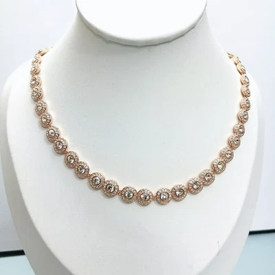 Joyería SWAROVSKI Una Angelic Tenis Collar Corte Redondo, Mediano, Blanco, Rosa a Foto 1 de 4