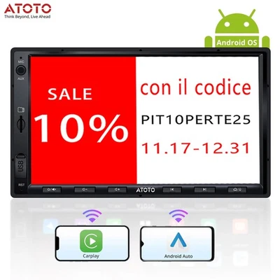 ATOTO A5L Android Autoradio doppia 2 Din 7" stereo ChatGPT-AI & Android Auto RDS - Immagine 1 di 4