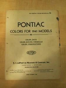 Pontiac Dupont 1941 tabla de pintura de colores fórmulas combinaciones de colores - Imagen 1 de 4
