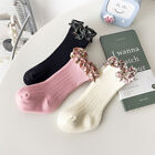 3 Pairs 0-3Y Winter Cotton Baby Girls Socks Solid Color Ruffle Socks Lace Socks