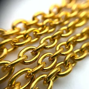 Brass Oval Link Plated Chain 6x7mm (Sold By The Foot) (BRA73) - Picture 1 of 10