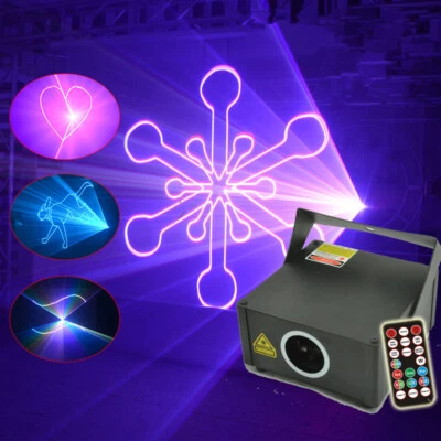 Remote 500mW RGB Animation Laser Projector DMX ILDA DJ Party Club Stage Lighting - Image 1 of 4
