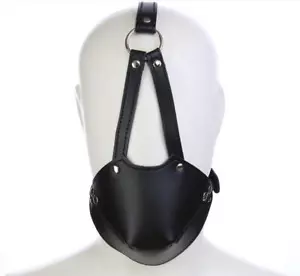 Qualität PU Leder Maske Mund Kopf Weich Gummi Ball Knebel Geschirr - Bild 1 von 9