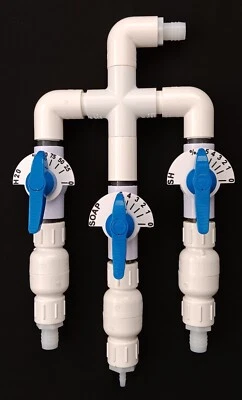 3/4" Manifold, 5/8" Hose Barbs, 1/4" Soap Barb, Soft Wash Proportioner - Image 1 of 2