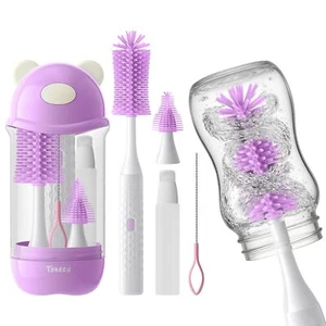 Electric Bottle Brush Cleaner Set Bear-Shaped Travel Baby Bottle Cleaner Kit ... - Picture 1 of 9