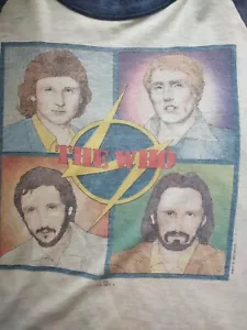 RARE 1979 Vintage The Who Rock T-Shirt Star Rights Co Size Small Band Faces - Picture 1 of 11