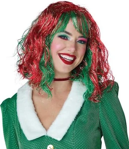 Shimmering Holiday Bob Wig Fancy Dress Up Halloween Costume Accessory 2 COLORS - Picture 1 of 3