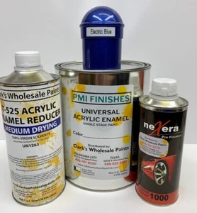 Electric Blue Gallon Kit Single Stage ACRYLIC ENAMEL Car Auto Paint Kit - Picture 1 of 2
