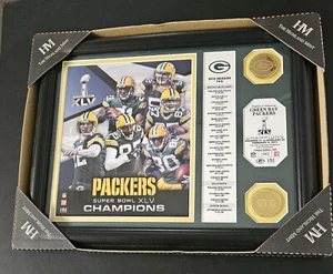 Green Bay Packers Super Bowl XLV Champions Framed Photo Highland Mint medalions - Picture 1 of 1