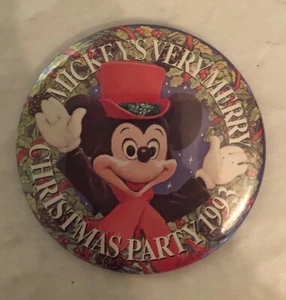 Vintage Mickey’s Very Merry Christmas Party 1993 Button Pin (A) - Bild 1 von 3