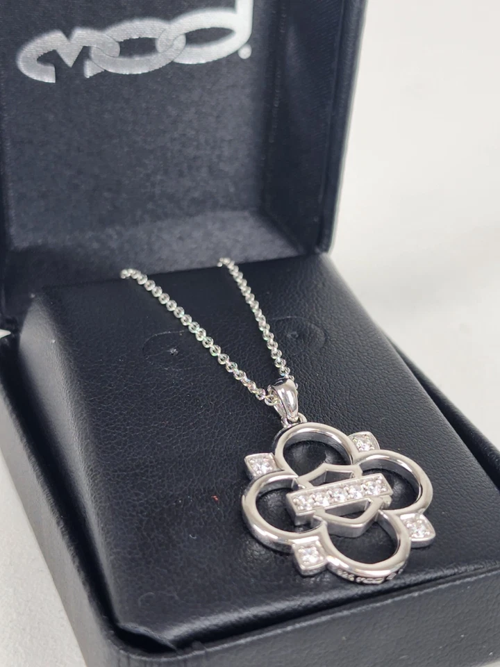 Collar trébol bling genuino Harley-Davidson para mujer HDN0431-16ADJ Foto 1 de 4