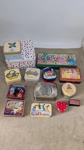 Vintage Lot of 14 Metal Boxes Tins Candy Cards Cigarettes' Watches Boxes & other - Picture 1 of 16
