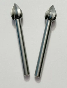 NEW 2 PC LOT DREMEL #121 HIGH SPEED CUTTERS SMALL FLAME 121 HSS 1/8" SHANK - Picture 1 of 5