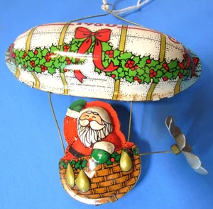 Vintage 1980 Punze Blech Ornament SANTA'S FLIGHT ohne Box - Bild 1 von 4