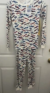 KRU BOYS Race-Car Pajamas Size 8 2-Piece Set Snug Fit L/S Top/Pants BNWT - Picture 1 of 7