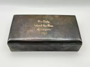 WM ROGERS Silverware Wood Lined Box - ‘Lady Behind The Man’ Inscribed - 1966 - Picture 1 of 10