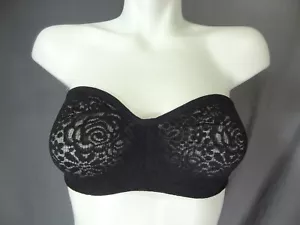 Wacoal 854205 Underwire Unlined Halo Lace Strapless Bra size 32D black - Picture 1 of 6