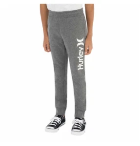 NEW Hurley Youth Kids Fleece Jogger Graphic Logo Grey Size Large - Picture 1 of 1