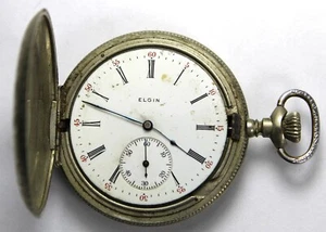 1913 Elgin Grade 289 6s 7j Pocket Watch w/ Fancy Hunter Case - Parts/Repair - Picture 1 of 6