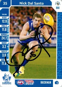 Signed 2015 NORTH MELBOURNE KANGAROOS AFL Card NICK DAL SANTO - Picture 1 of 2