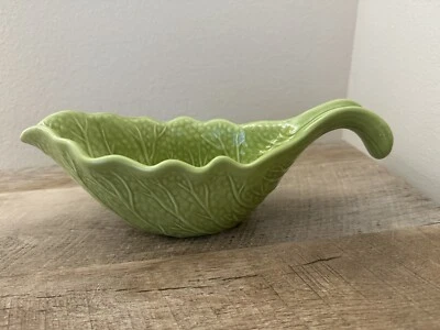 John Derian Target Gravy Boat Gres Hoja de Col Verde Acción de Gracias Nuevo Foto 1 de 4