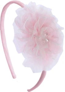 NEW Isobella & Chloe Girls "Spring Ballet" Pink TULLE Netting Headband Stunning - Picture 1 of 1