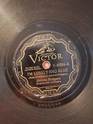 JIMMIE RODGERS 78RPM 1929 Victor 40054 I'm Lonely And Blue - The Sailor's Plea G - Image 1 of 4