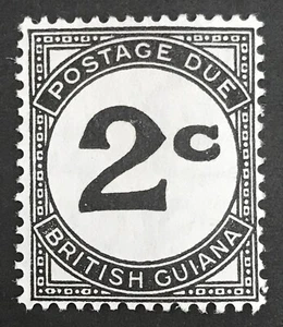 BRITISH GUIANA - 1940-55 POSTAGE DUE 2C BLACK LMM SG D2 - Picture 1 of 2