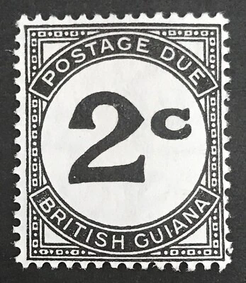 BRITISH GUIANA - 1940-55 POSTAGE DUE 2C BLACK LMM SG D2 - Image 1 of 2