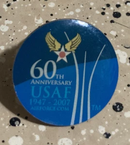 USAF United States Air Force 60 Anniversary 1947-2007 Lapel Hat Pin Pinback - Picture 1 of 2