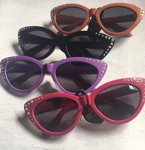 Mädchen Cat Eye Sonnenbrille mit Kunstperlen UV 400 - Neu - Bild 1 von 7