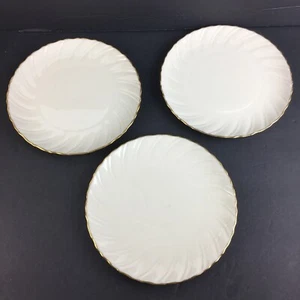 Lenox Laurent Salad Dessert Plates 7 7/8" Ivory White with Gold Rim Set of 3 - Imagen 1 de 6