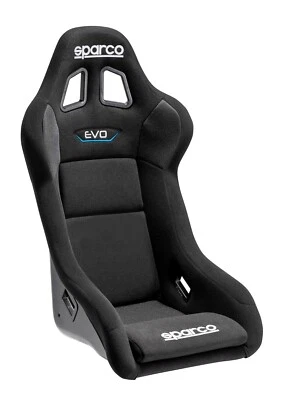 Sparco EVO QRT 黑色布赛车座椅中号 34 英寸腰国际汽联批准 — 第 1/2 张图片