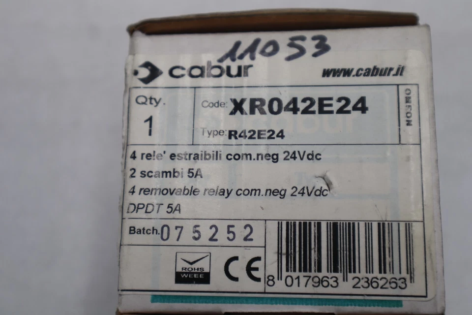 RELÉ CABUR XR042E24 R42E24 DPST 8 AMP 24 VDC STOCK K-3440 Foto 1 de 2