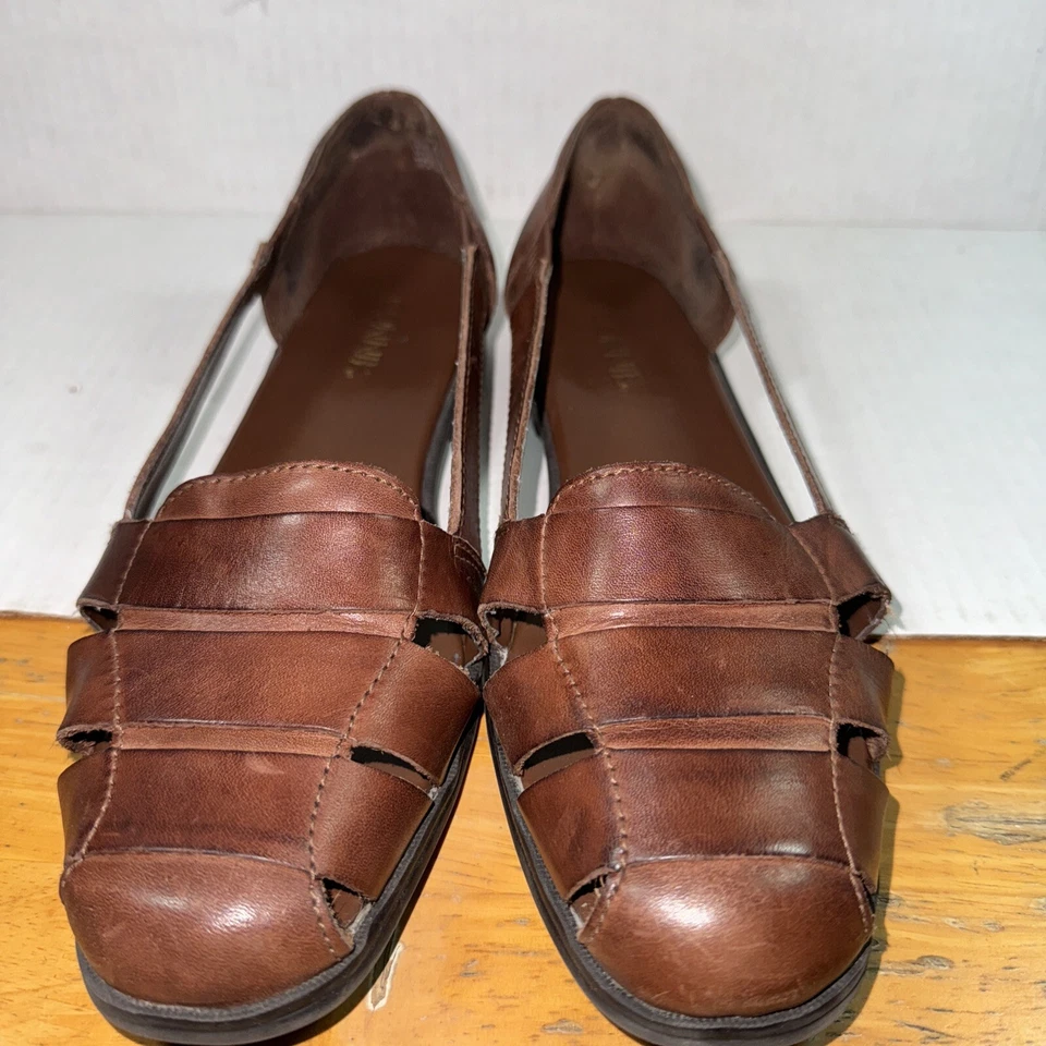 Sandalias de cuero marrón sin cordones Connie para mujer talla 7 Foto 1 de 4