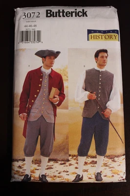 Butterick Pattern #3072 Making History Historical Costume Coat,Vest,Shirt,Pant - Image 1 of 2