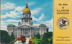 Springfield IL. State Capital Building Chrome Postcard - Picture 1 of 2