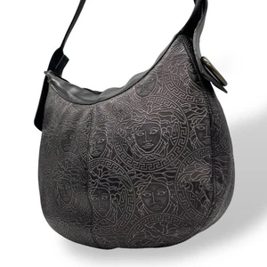 VERSACE Medusa One Shoulder Bag Handbag Black Leather Women's USED JAPAN - Picture 1 of 10