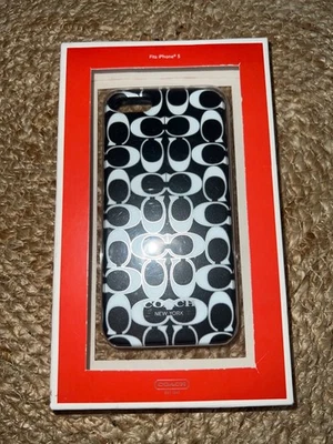 Nueva cubierta de plástico ajustada Coach Signature iPhone 5 negra blanca plateada NUEVA en caja Foto 1 de 3
