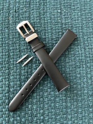 Pulseira de relógio de couro genuíno Kenneth Cole KC2059 12 mm, preta - Imagem 1 de 4