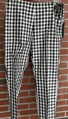 Lauren Ralph Lauren 100% Silk Buffalo Plaid Dress Pants Sz 14 NWT $129 — 第 1/4 张图片