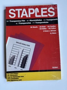 Staples Transparency Film for Black and White Laser Printers - Photo 1/2