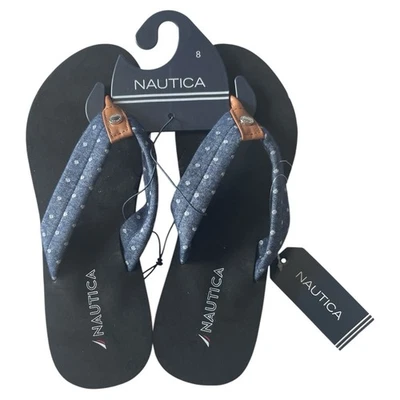 Sandalias Mujer Talla 8 Nautica Renwick Estilo KW 2136 Azul Marino Punto Cambray Foto 1 de 4