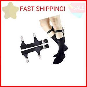 Mens Sock Garters Belt Adjustable 2-pack Sturdy Clip Suspenders - Picture 1 of 2
