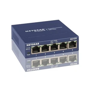 NETGEAR Switch Gigabit LAN 5 Port ProSafe RJ45 GS105 Netzwerk Verteiler Metall - Bild 1 von 5
